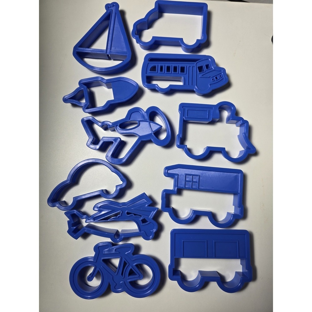 Planes Trains Automobiles Bike Boat Rocket Copter Cookie Cutter Set of 11 2"-4"